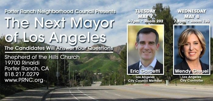 Mayoral Candidates Eric Garcetti and Wendy Greuel to Answer Your Questions in Porter Ranch