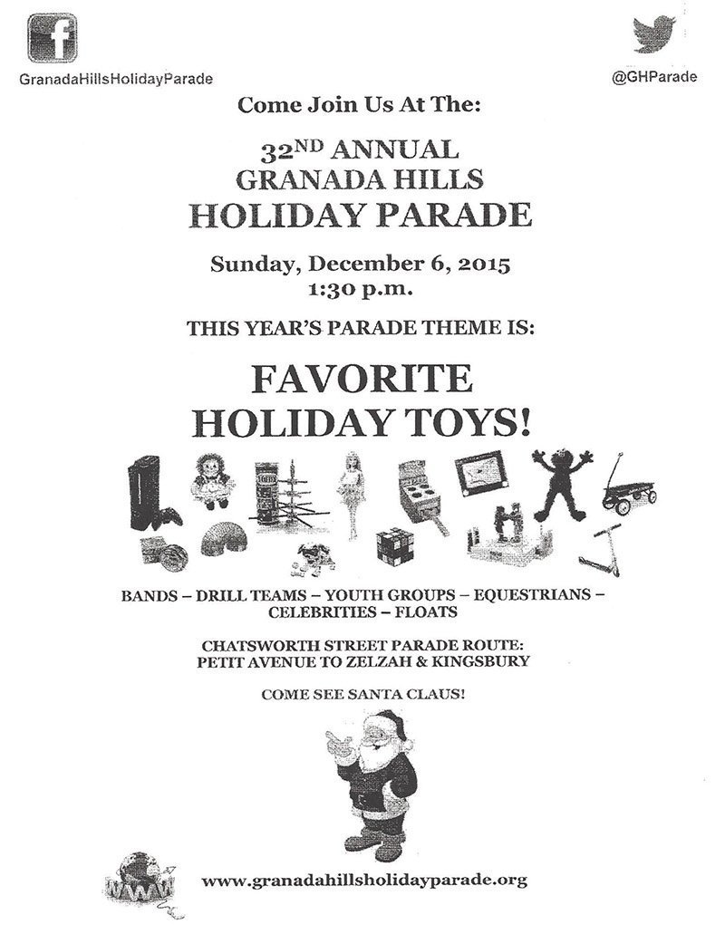 32nd Annual Granada Hills Holiday Parade – December 6