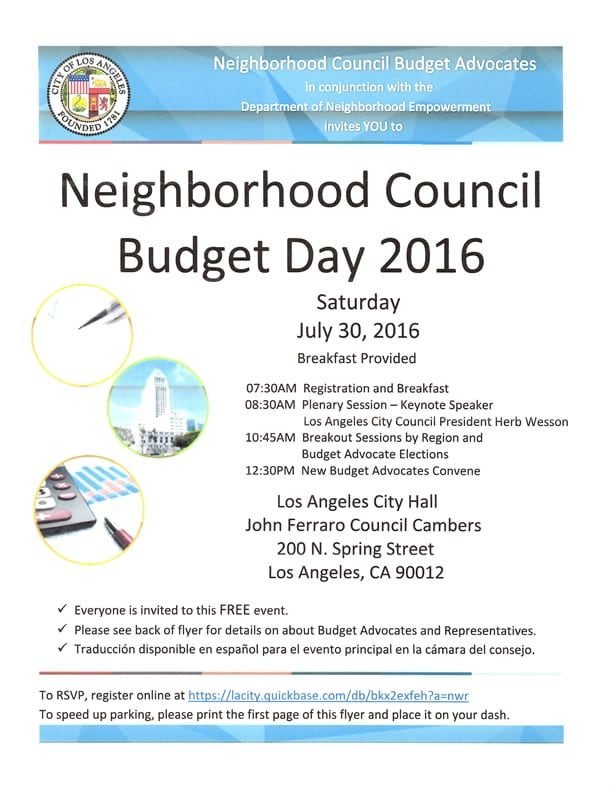 Neighborhood Council Budget Day 2016