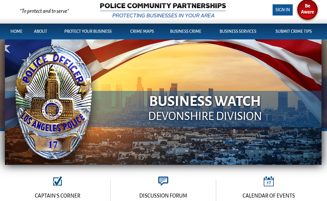 LAPD Devonshire Division Launches New E-Business Website