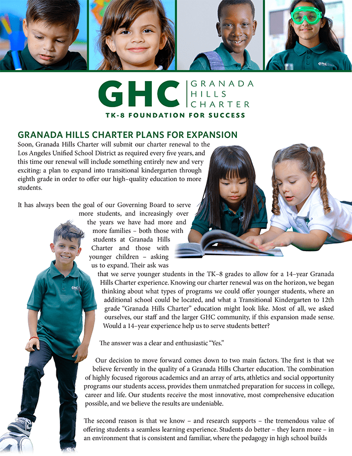 Granada Hills Charter Plans for Expansion (K-8)