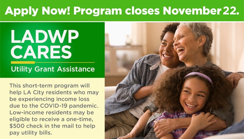 Registration for $50 Million DWP Utility Relief Program to Assist Low-Income Families Extended to November 22