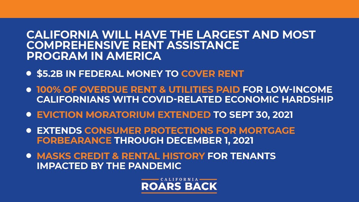 CALIFORNIA EVICTION MORATORIUM EXTENDED AND COVID-19 RENT RELIEF – APPLY NOW!
